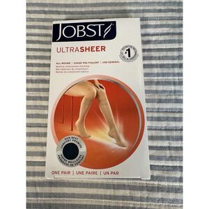JOBST Ultrasheer Knee High Compression Stockings 15–20 mmHg Large Black New